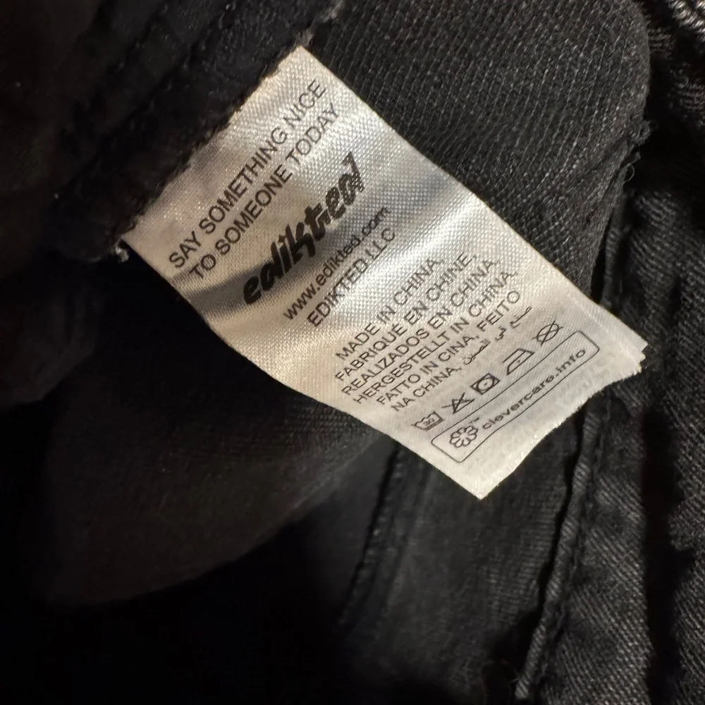 Edikted Wide Leg Black Denim Jeans XS - Picture 2 of 4